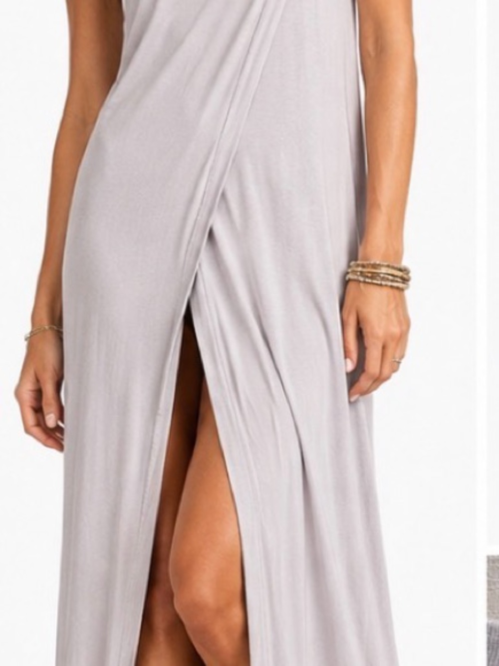 Free People FP Beach Gray Draped Wrap Maxi Dress S/P Made in USA NWOT